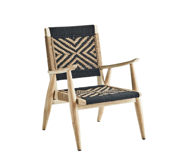 WOODEN LOUNGE CHAIR, MOROCCO BLACK