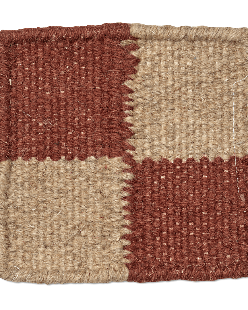 SQUARE RUNNER, WOOL, Terracotta