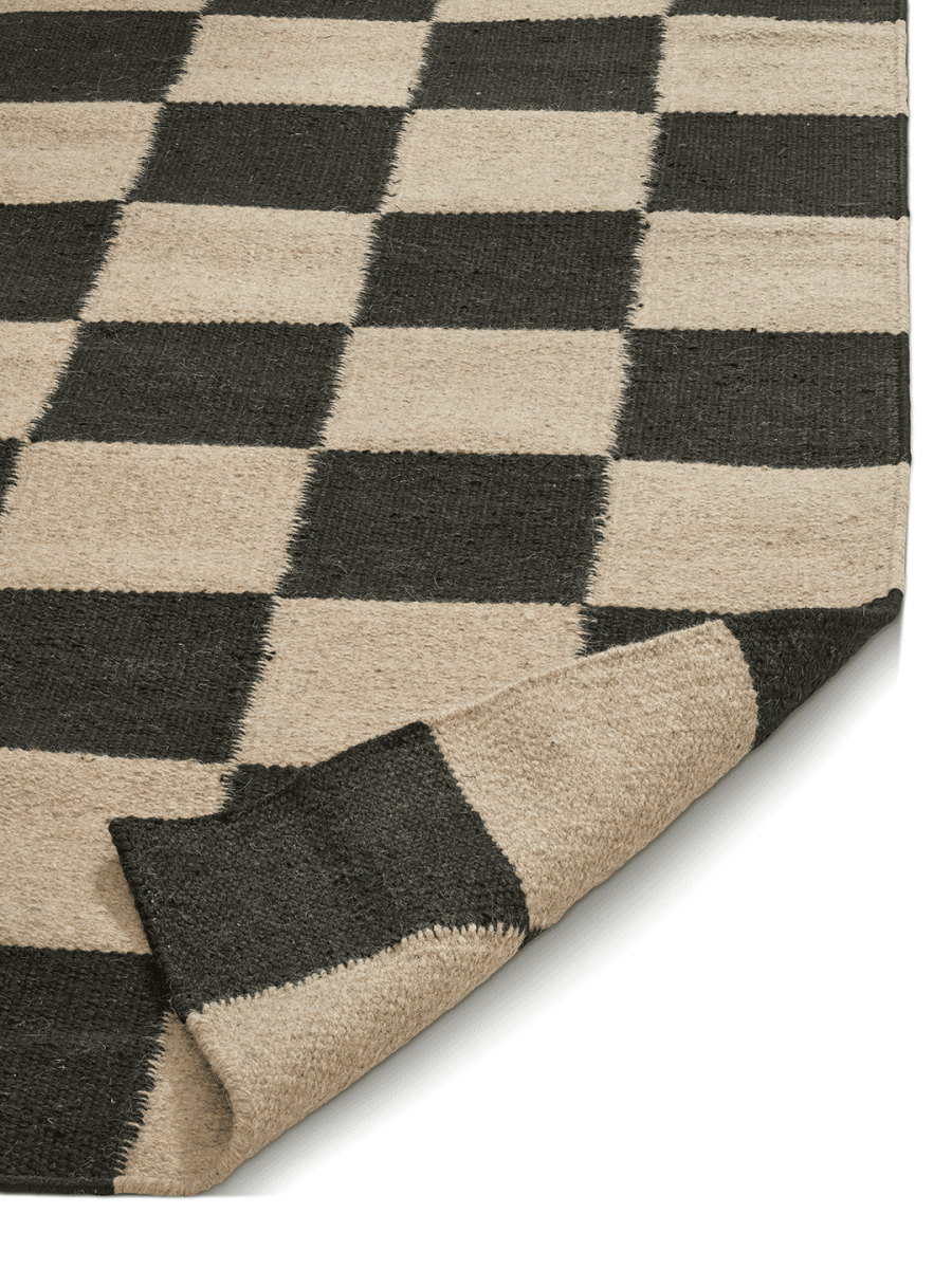 SQUARE RUNNER, WOOL, Black