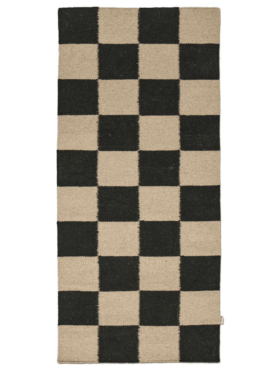 SQUARE RUNNER, WOOL, Black