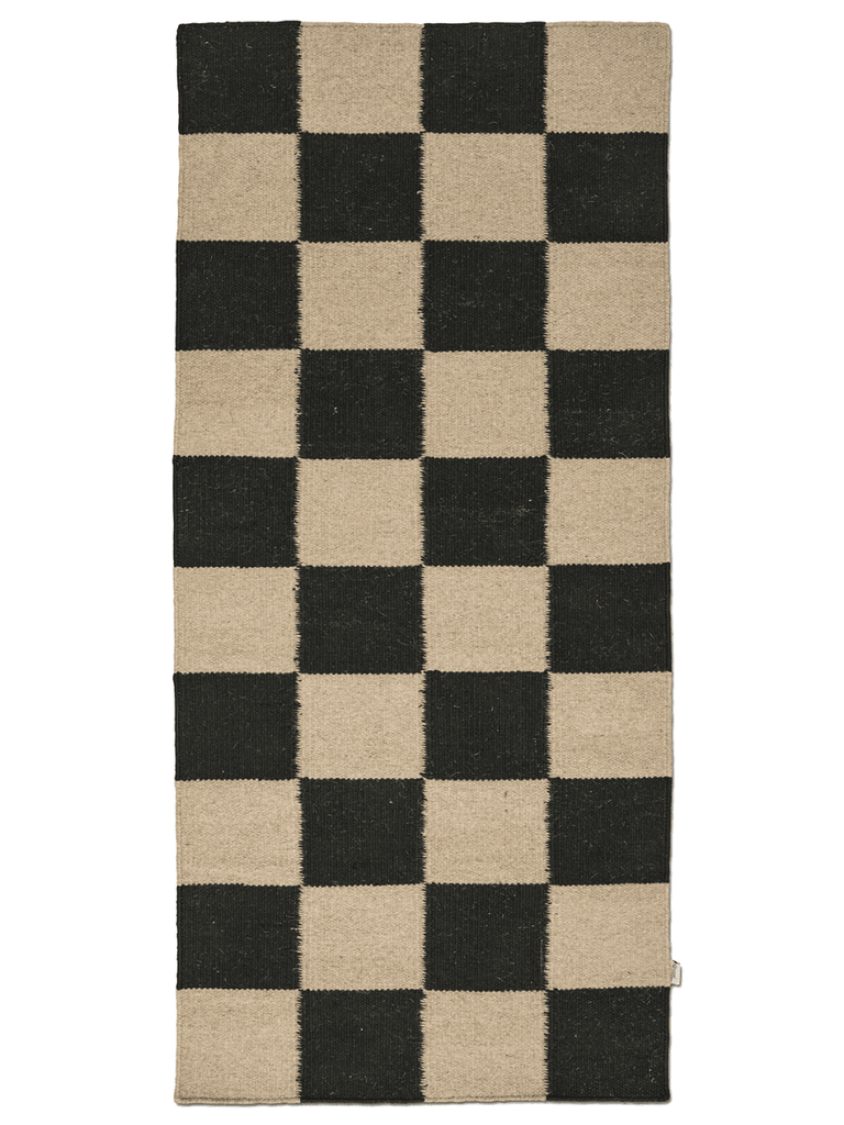 Runner Square, Wool, Black/Natural, 2 SIZE