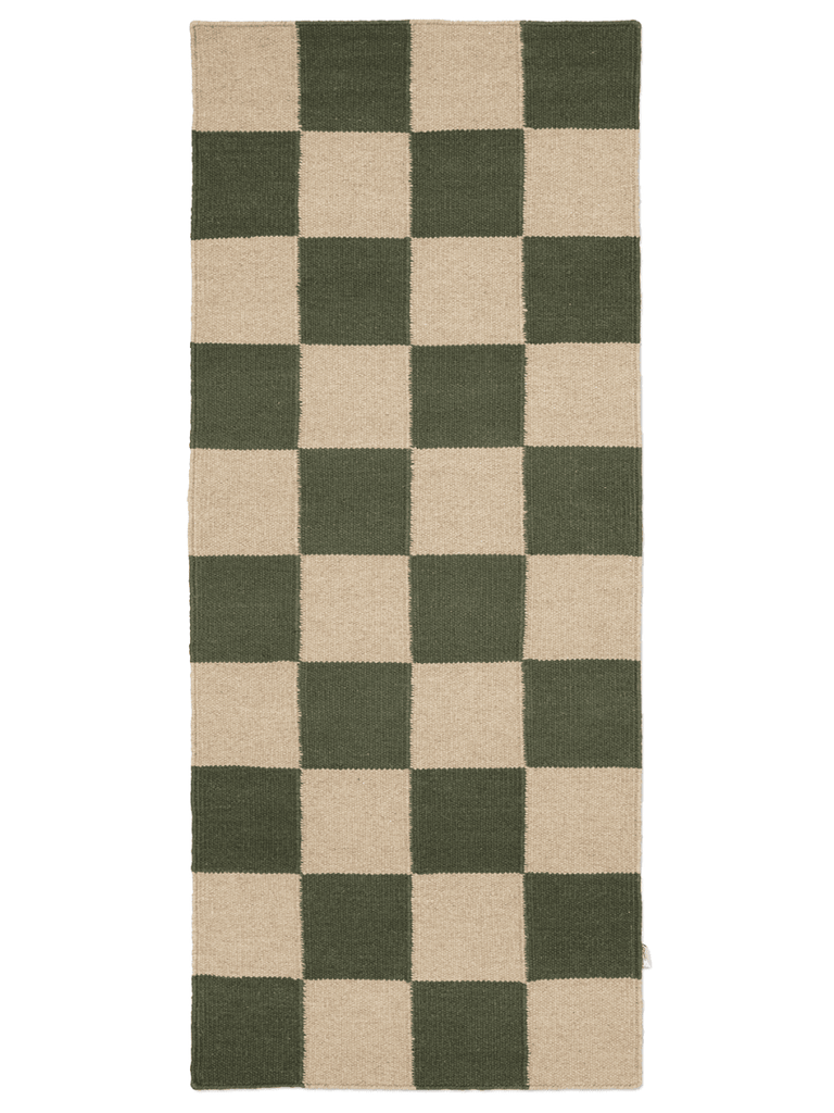 Runner Squares, Wool, Forest green/Natural, 2 SIZE