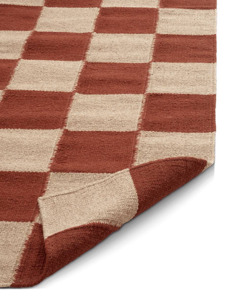 SQUARE RUNNER, WOOL, Terracotta