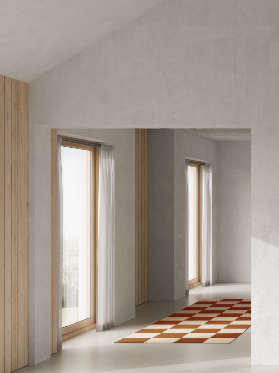 SQUARE RUNNER, WOOL, Terracotta