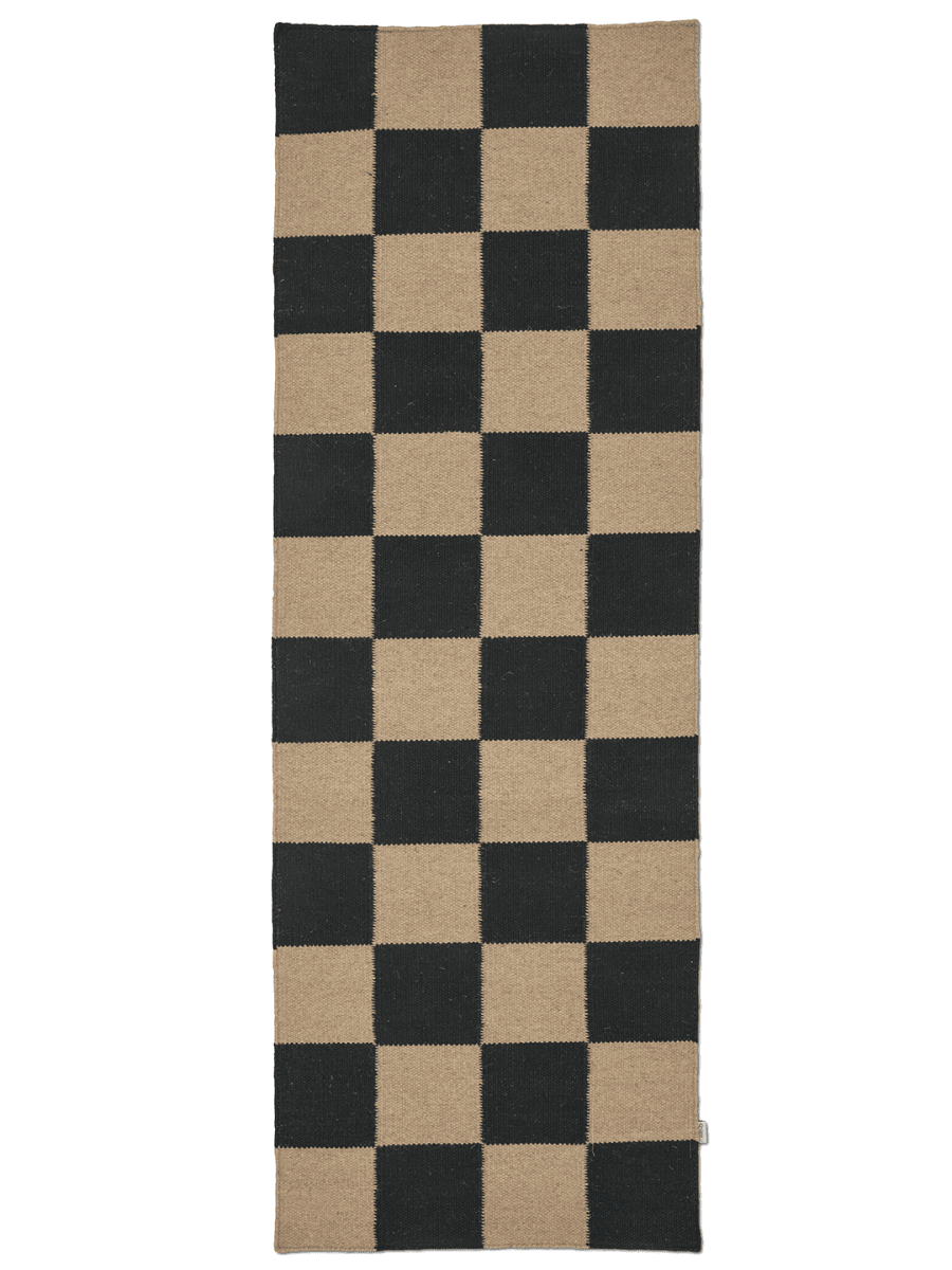 SQUARE RUNNER, WOOL, Black