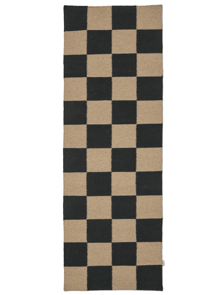 Runner Square, Wool, Black/Natural, 2 SIZE