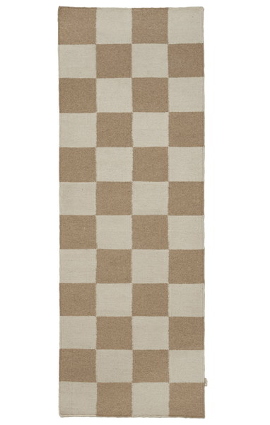 Runner Squares, Wool, White/Beige, 2 SIZE