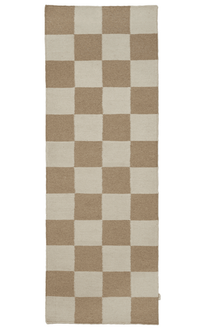 Runner Squares, Wool, White/Beige, 2 SIZE