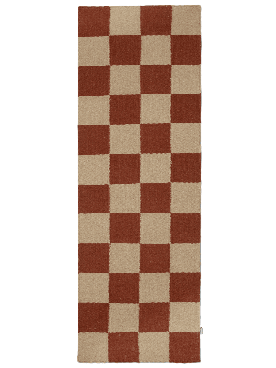 SQUARE RUNNER, WOOL, Terracotta