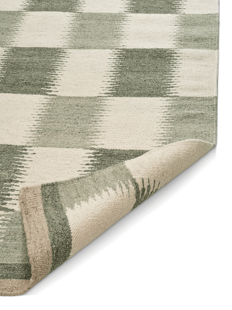 TAGEL WOOL RUG, FLAT WEAVE GREEN, MANY SIZE