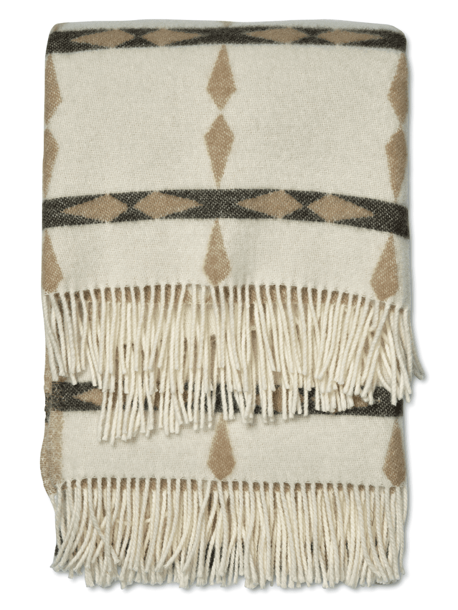 WOOL PLAID, TILE BEIGE, NEW ZEALAND WOOL, 130 x 180 CM