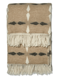 WOOL PLAID, TILE BEIGE, NEW ZEALAND WOOL, 130 x 180 CM