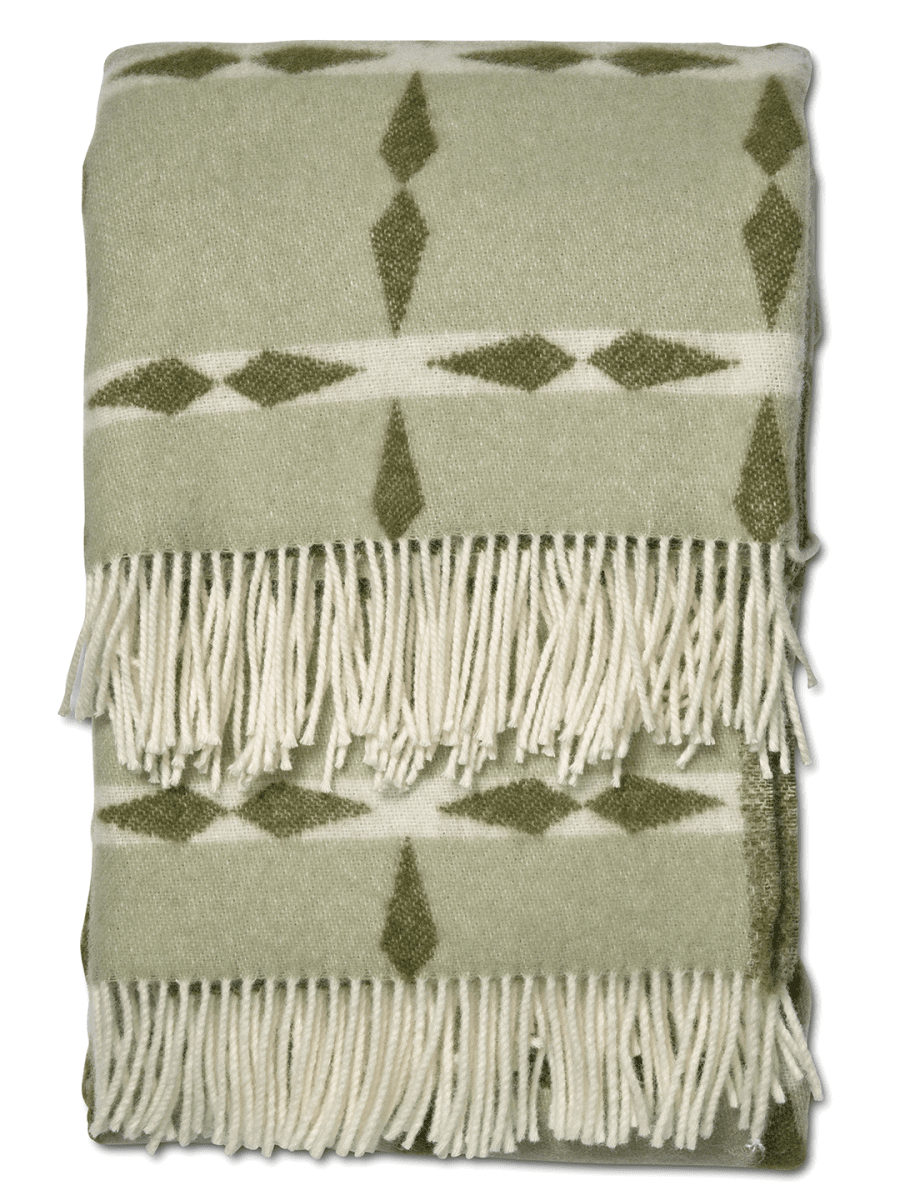 WOOL PLAID, TILE GREEN, NEW ZEALAND WOOL, 130 x 180 CM