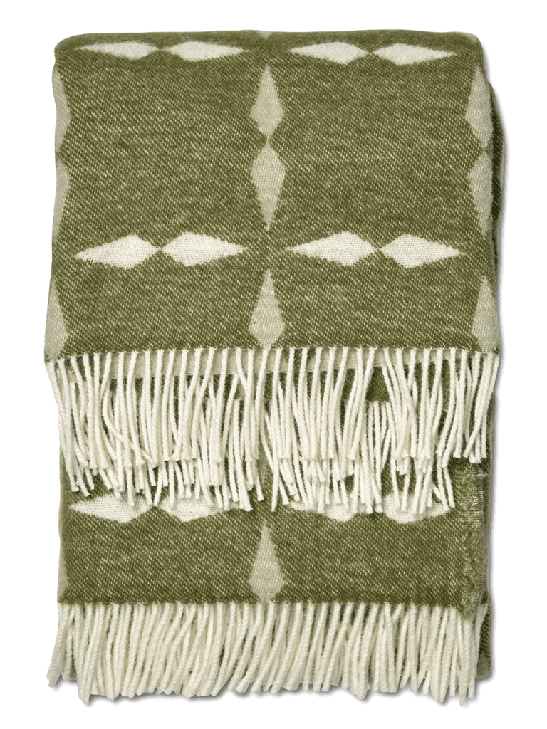 WOOL THROW, TILE GREEN, NEW ZEALAND WOOL, 130 x 180 CM