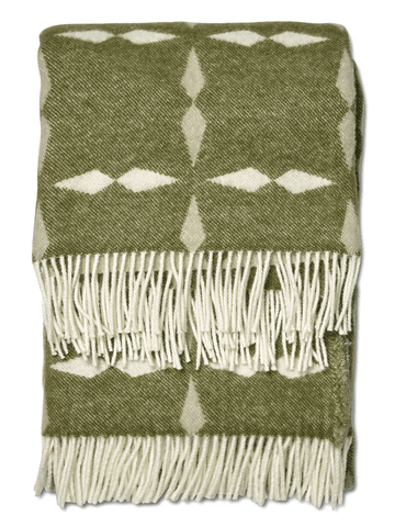 WOOL THROW, TILE GREEN, NEW ZEALAND WOOL, 130 x 180 CM