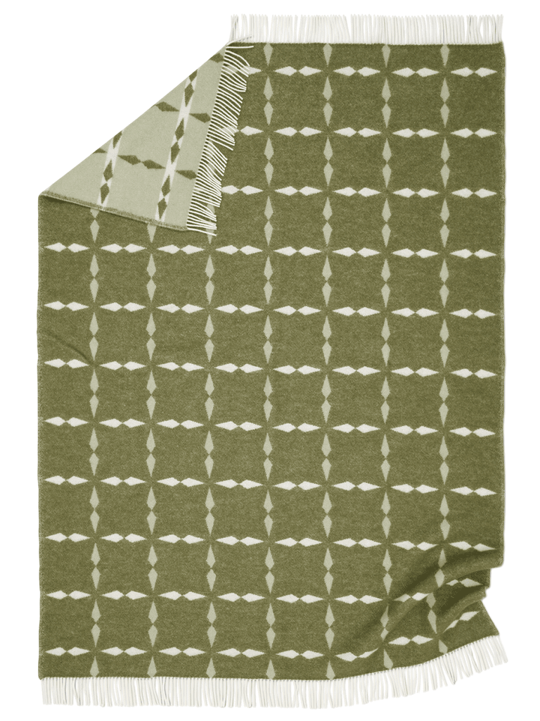 WOOL THROW, TILE GREEN, NEW ZEALAND WOOL, 130 x 180 CM