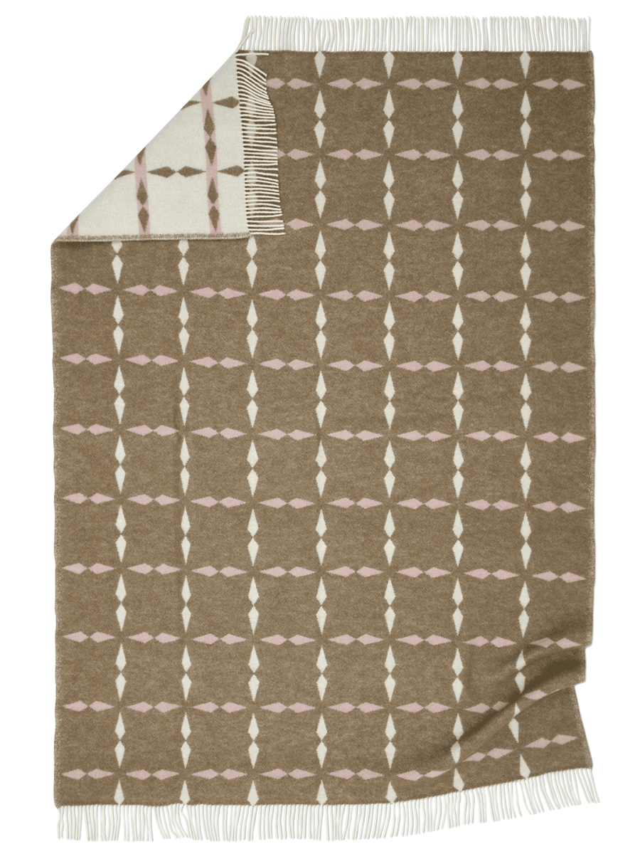 WOOL PLAID, TILE PINK, NEW ZEALAND WOOL, 130 x 180 CM