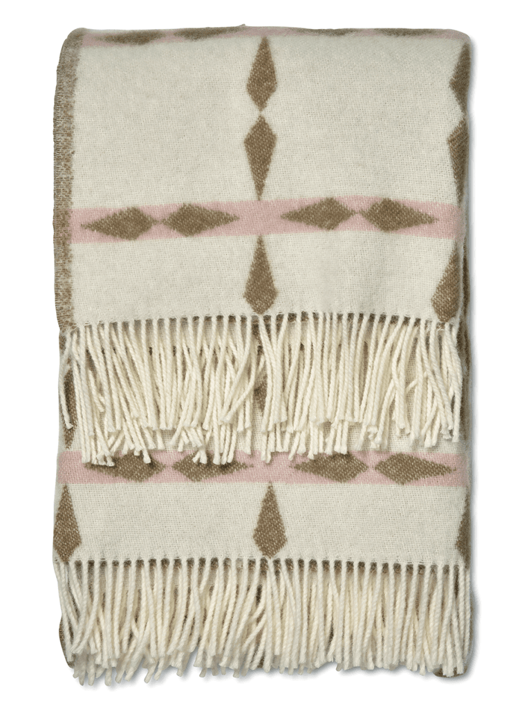 WOOL THROW, TILE PINK, NEW ZEALAND WOOL, 130 x 180 CM