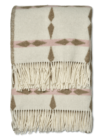 WOOL THROW, TILE PINK, NEW ZEALAND WOOL, 130 x 180 CM