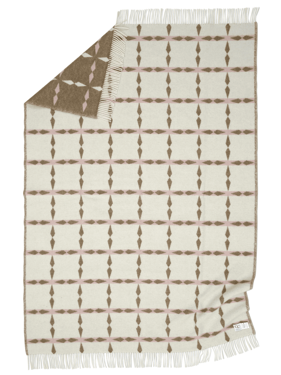 WOOL PLAID, TILE PINK, NEW ZEALAND WOOL, 130 x 180 CM