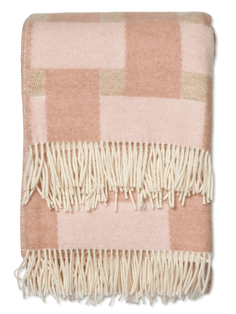 WOOL THROW, WEAVE PINK, NEW ZEALAND WOOL, 130 x 180 CM