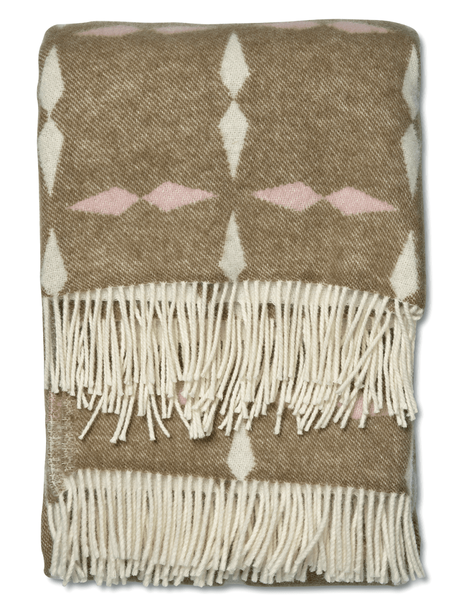 WOOL PLAID, TILE PINK, NEW ZEALAND WOOL, 130 x 180 CM