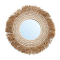 Raffia Cowrie Mirror - Natural White Ø 75