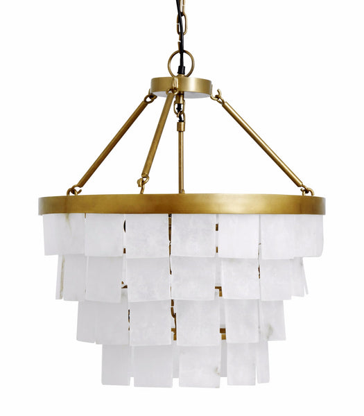 HALO white alabaster chandelier, golden