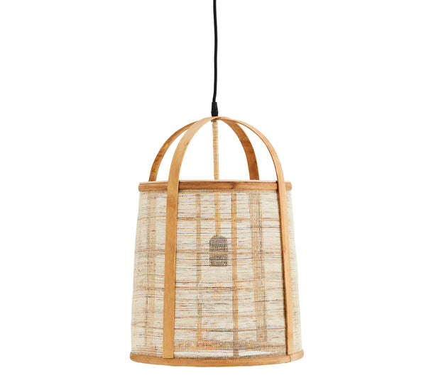 BAMBOO CEILING LAMP WITH LINEN, Ø 33 CM