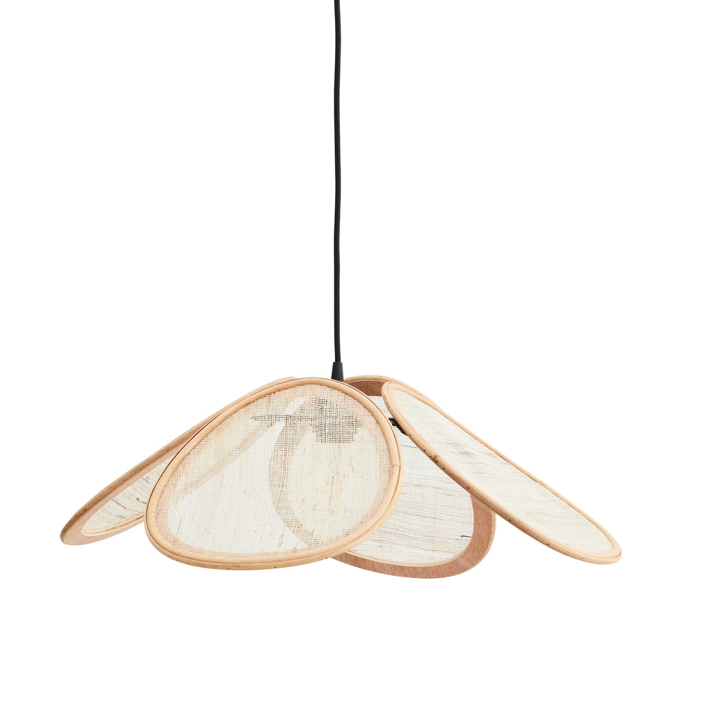 RATTAN CEILING LAMP WITH LINEN, Ø 55 CM