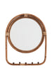MIRROR WITH RATTAN FRAME AND HOOKS, Ø 48 CM
