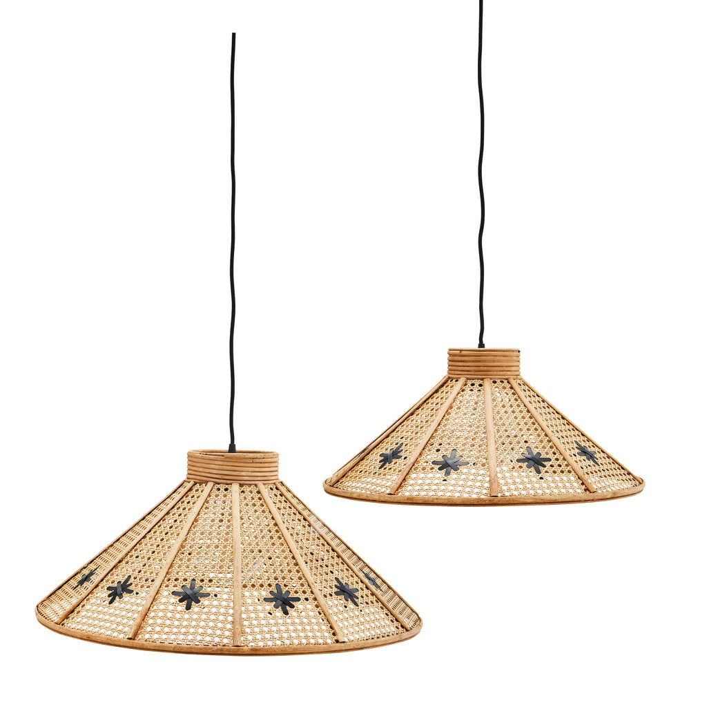 RATTAN CEILING LAMPS, SET OF 2, Ø 51 / 60 CM