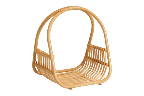 ROA basket with handle, polished rattan