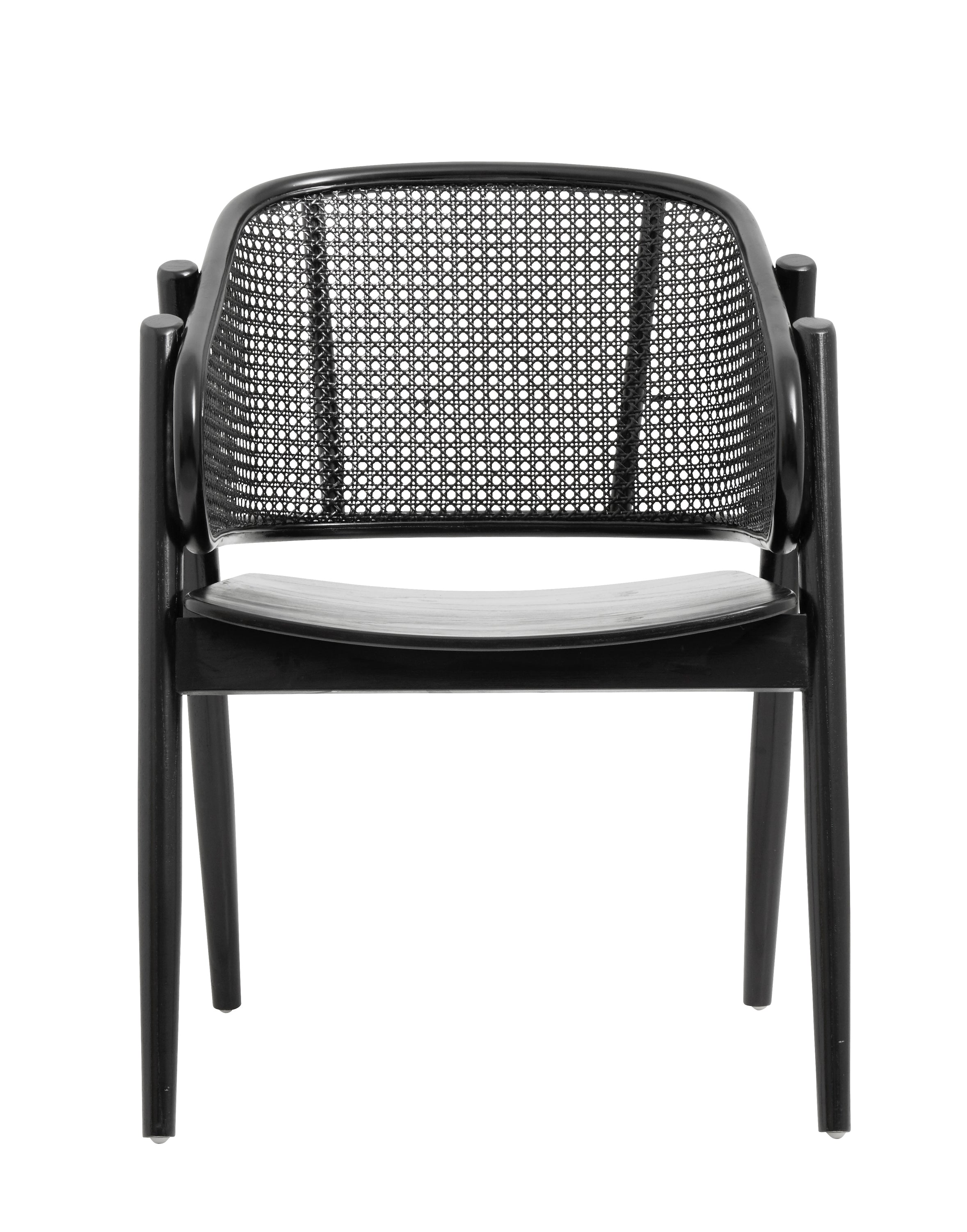 WICKY LUX BLACK chair, wood & rattan