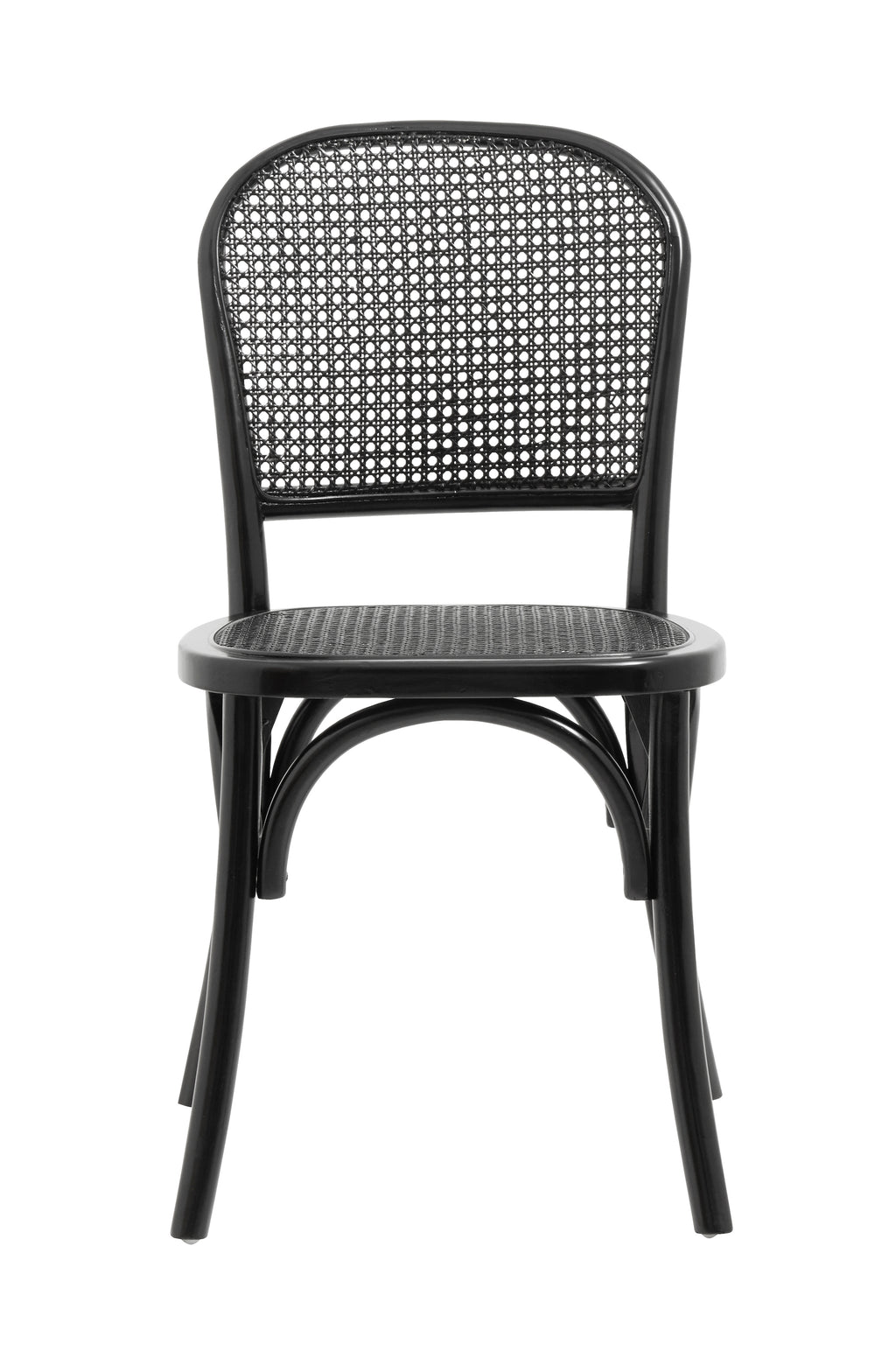 WICKY chair with wickerwork, black/black