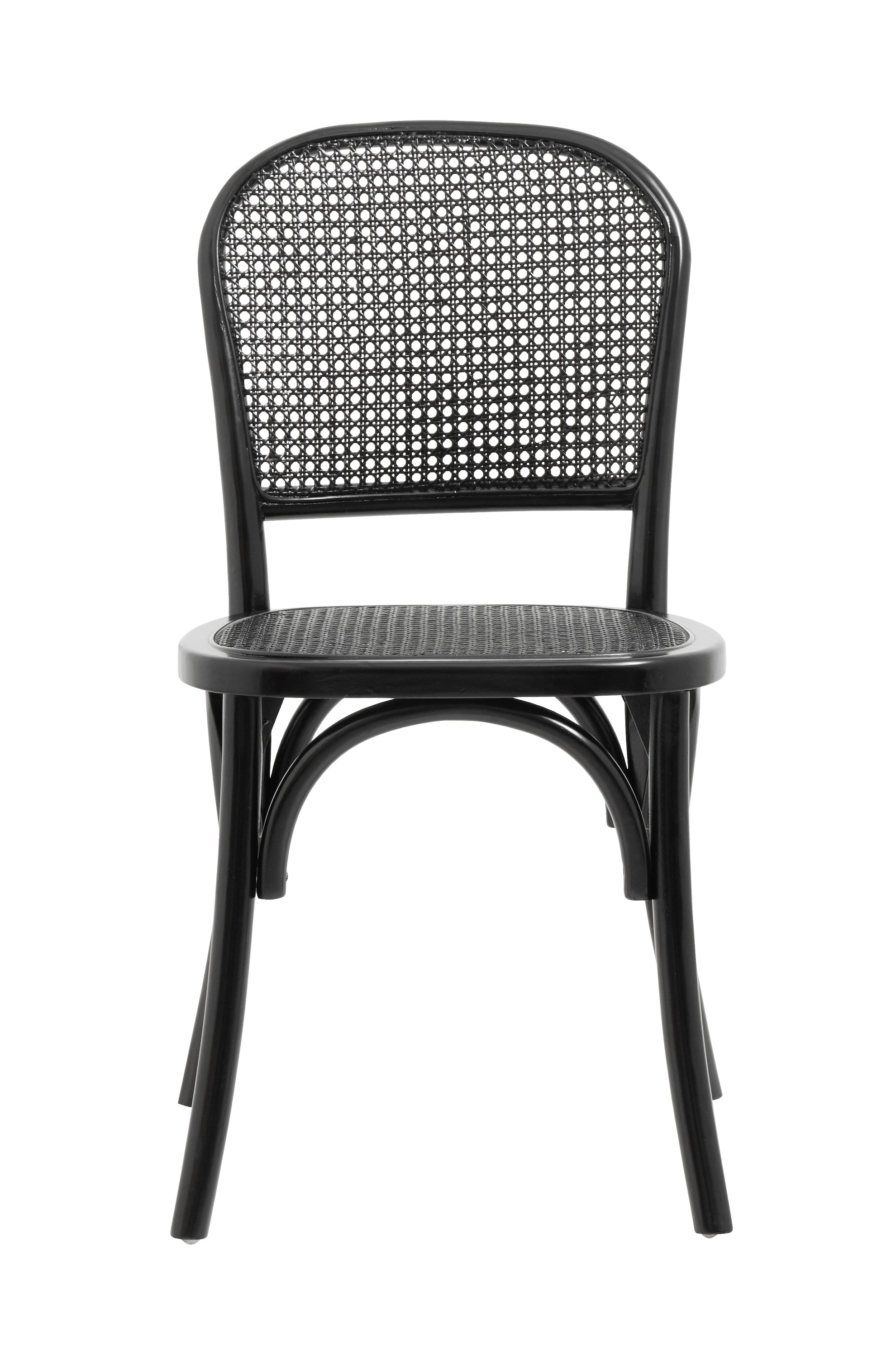 WICKY chair with wickerwork, black/black