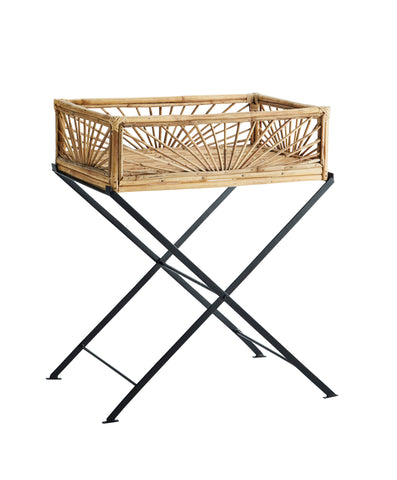 BAMBOO SIDE TABLE, FOLDABLE FRAME