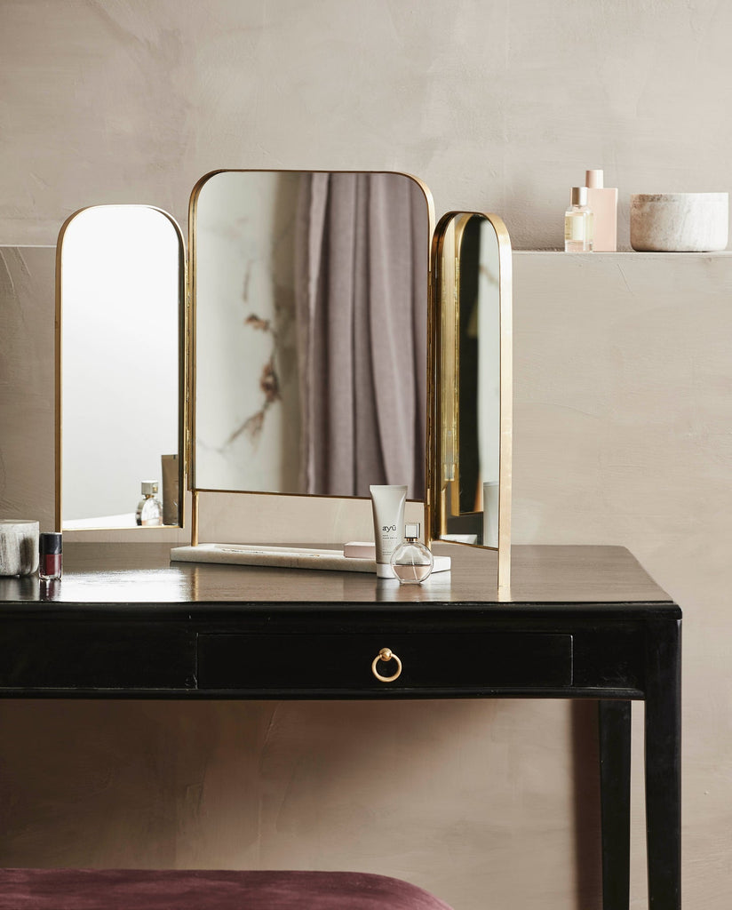 OTUS TABLE MIRROR, GOLDEN EDGE