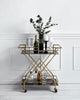 TROLLEY, GOLDEN W/BLACK GLASS