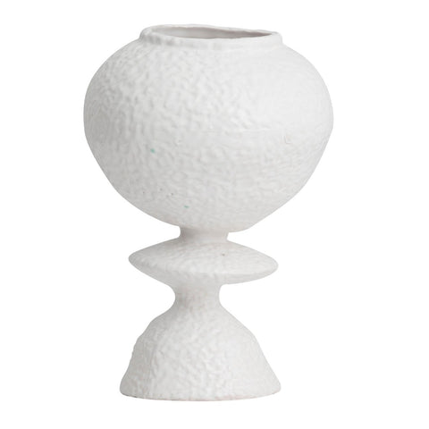 MOYO Vase, round shape, white glaze