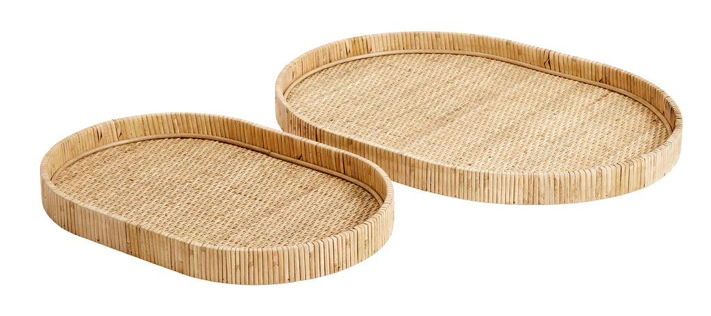 FUJI Oval tray set of 2, rattan