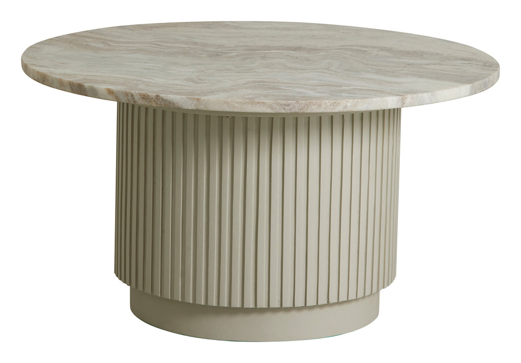 ERIE IVORY round coffee table, marble top, Ø 75