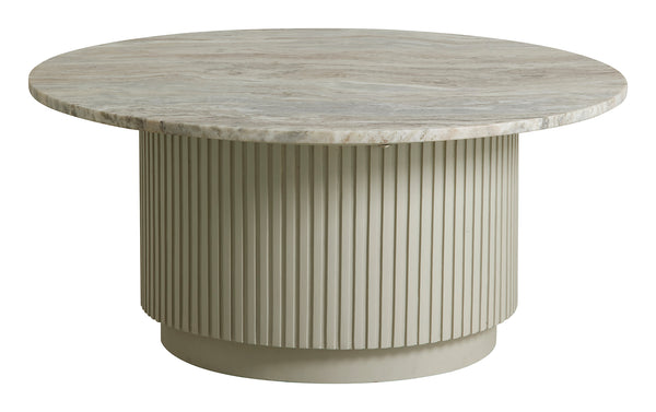 ERIE IVORY round coffee table, marble top, Ø 90