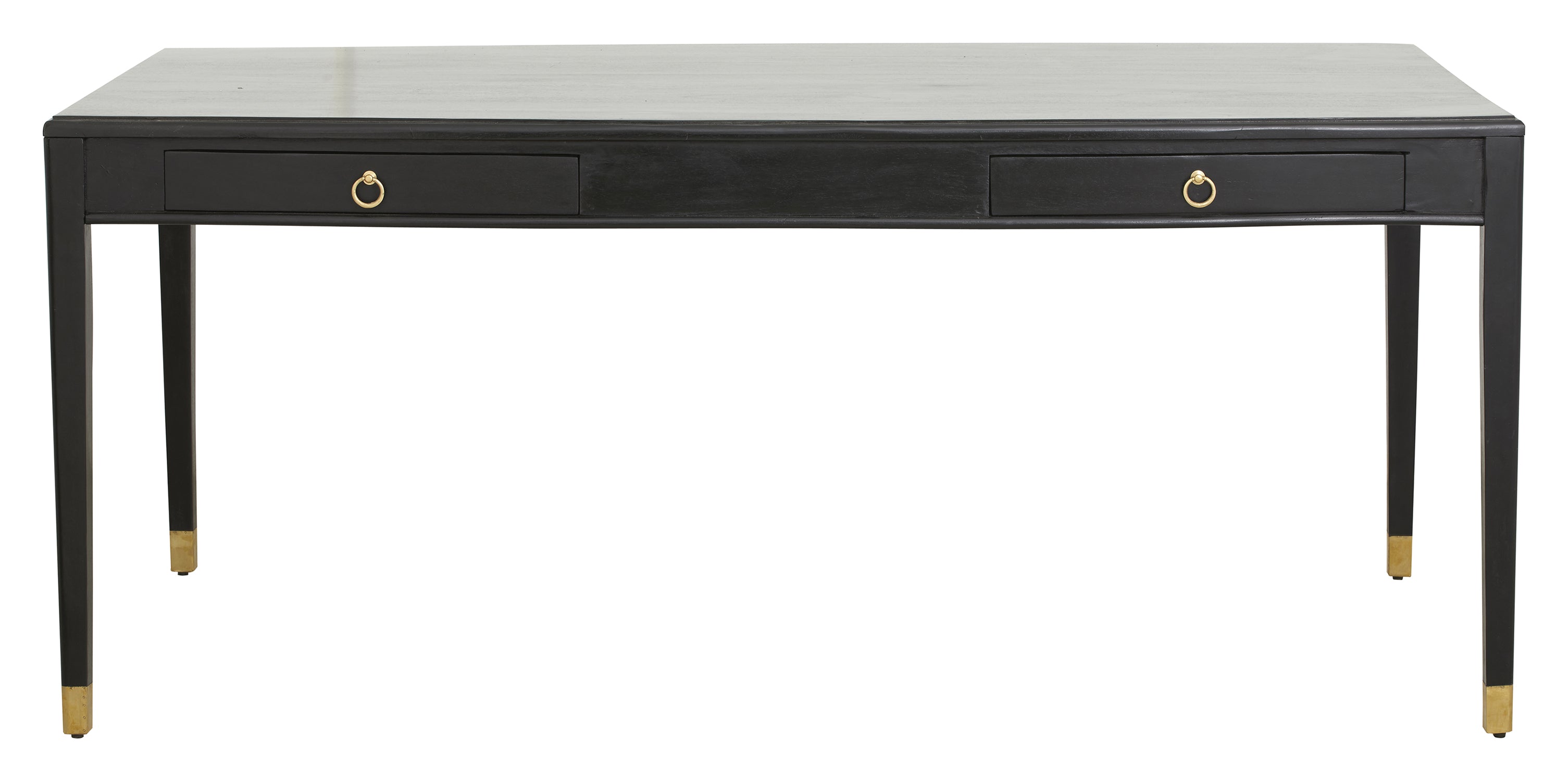 EMS desk with 2 drawers, black wood, 90 x 179