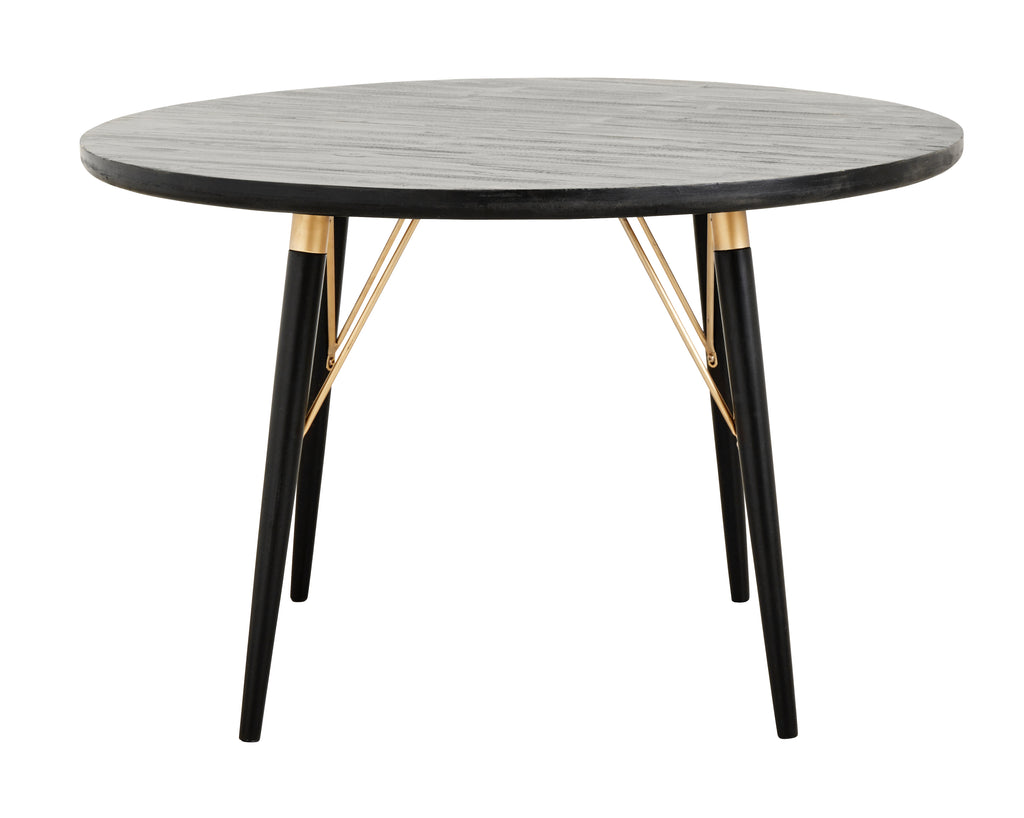 DIVA ROUND Dining table, black wood, Ø 120