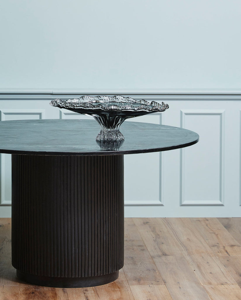 ERIE BLACK round dining table, marble top, Ø 140