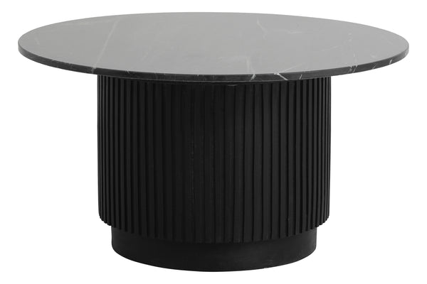 ERIE BLACK round coffee table, marble top, Ø 75