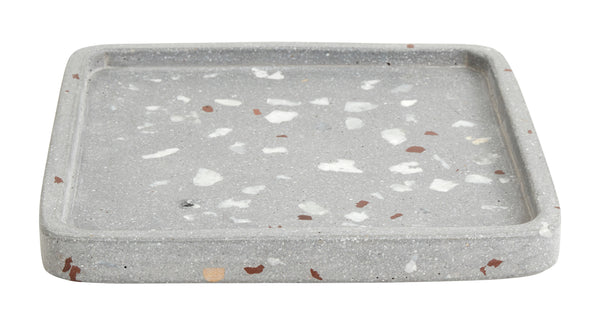 TERRAZZO tray square, grey/brown