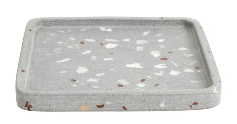 TERRAZZO tray square, grey/brown