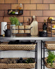 BAMBOO TROLLEY WITH METAL RACK
